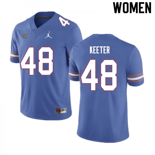 Women #48 Noah Keeter Florida Gators College Football Jersey Blue